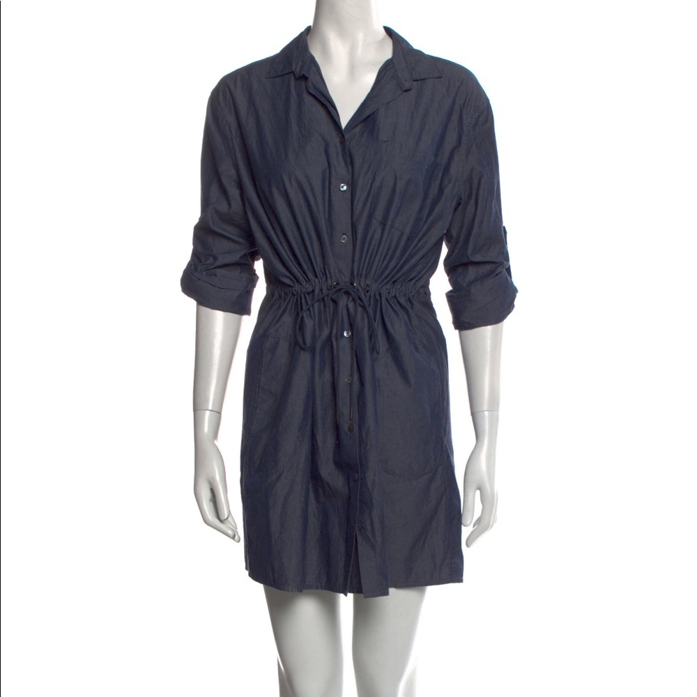 ATM blue mini shirt dress
